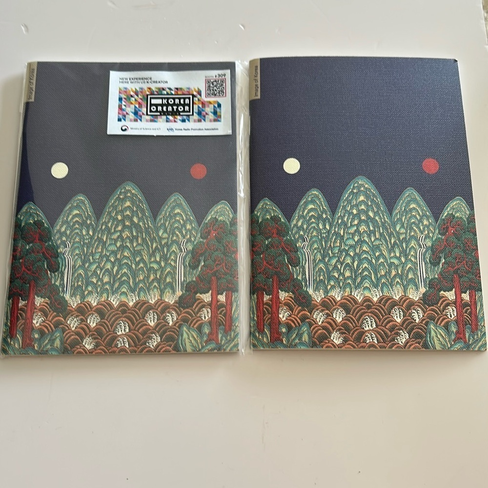 Korean Folk Painting Style Notebooks  YOU WILL RECEIVE 2.  BRAND NEW